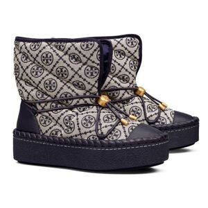 NIB Tory Burch T logo booties in blue Size: 7